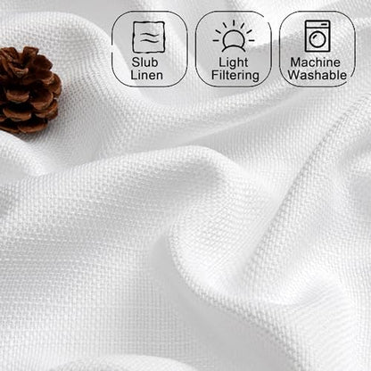 Chyhomenyc White Curtains 72 Inch Length 2 Panels Set - color: White, size: 40"W x 72"L (Pack of 2)
