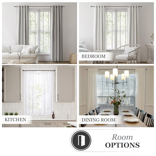Kenney Kendall Knob Window Curtain Rod, Adjustable 48-86 Inch, Oil Rubbed Bronze - color: Oil Rubbed Bronze, size: 48-86"