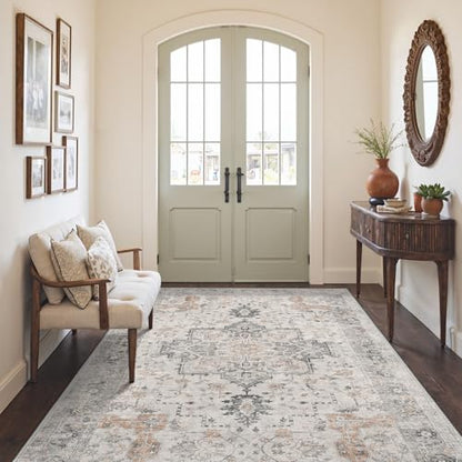 GENIMO 4x6 Washable Area Rugs for Living Room, Non Slip, Light Taupe Brown - color: Light Taupe Brown, size: 4' x 6' (Rectangular)