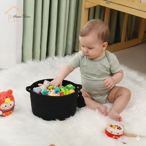 Small Gift Basket Empty to Fill with Gifts Bag & Ribbon, Black - color: Classic Black, size: 1 Pack