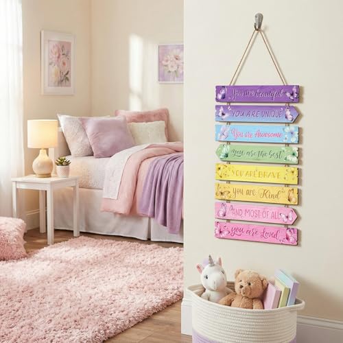 Wall Art Decor, Wooden, for Kitchen Dining Room, Rainbow Butterfly - style: Rainbow Butterfly