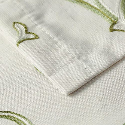 VOGOL Green Vine Embroidered Kitchen Tier Curtains, W30 x L30, 2 Panels - color: Green, size: 30"W x 30"L (Pack of 2)