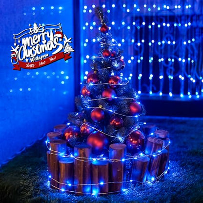 JMEXSUSS 200 LED Blue Fairy Lights Plug in, 66 ft Christmas Twinkle Lights - color: Blue, size: 66FT 200LED