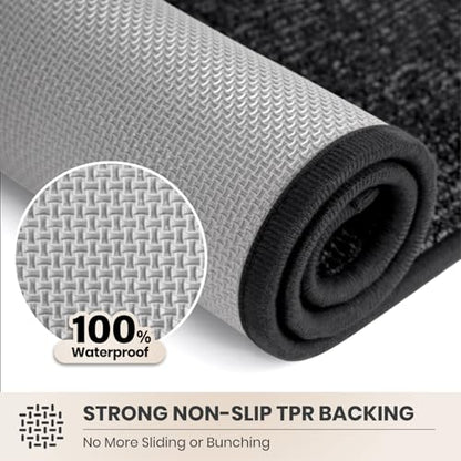 PURRUGS Hallway Runner Rug, 24" x 59", Heathered Charcoal - color: Heathered Charcoal, size: 24" X 59" (Runner)