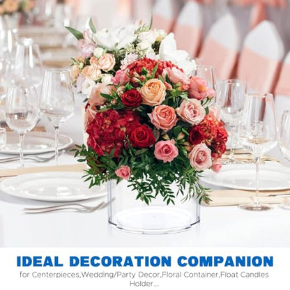JYPS Clear Plastic Flower Vase Centerpiece - size: 1 Piece - 6.2'' W*5.9'' H