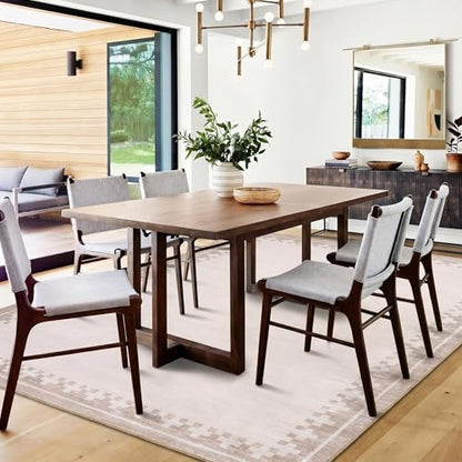 GarveeHome Living Room Rug 4x6 Washable Cross Bordered Soft Throw Carpet - color: Light Beige/Seashell, size: 4' x 6' (Rectangular)