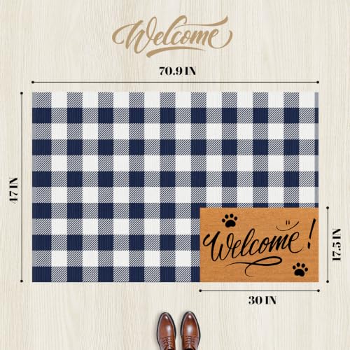 Outdoor Rugs, Blue and White Area Rug Checkered 4’x 6’ - color: Blue & White, size: 4' x 6' (Rectangular)