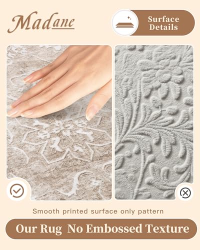 Madane 3x5 Area Rugs for Entryway, Washable Neutral Soft Rugs Brown/Sand - color: Brown/Sand, size: 3' x 5' (Rectangular)
