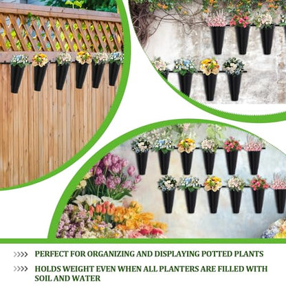Maxdot Wall Mounted Flower Pot Rack, 3 Tier Display Stand with 18 Pots