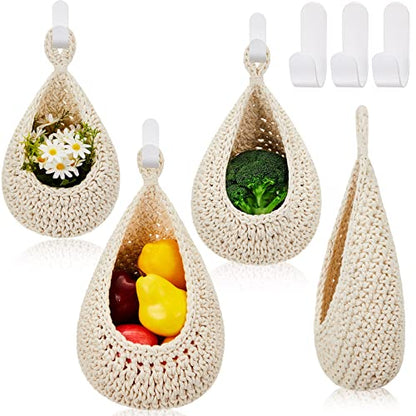 Honeydak 3 Hanging Baskets, Cream, Classic Teardrop - color: Cream, style: Classic Teardrop