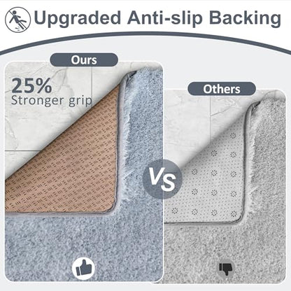 Bathroom Runner Rug 60"x24", Non Slip Long Bath Mat, Blue Grey - color: Blue Grey, size: 60" x 24" (Rectangular)