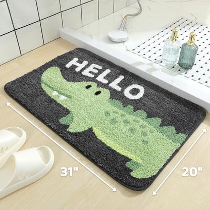 Molesun Crocodile Bath Mat 20x31, Soft Absorbent Microfiber Bath Rugs - color: Crocodile, size: 20" x 31"