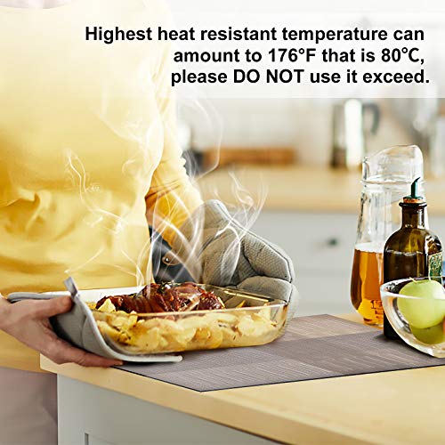 Aofmee Placemats, Placemats Set of 6, Heat Resistant Place Mats, Washable PVC Table Mats, Woven Vinyl Plastic Placemats for Dining Table, Non-Slip Stain Resistant Kitchen Table Placemats Easy to Clean - color: Gold, size: Set of 6