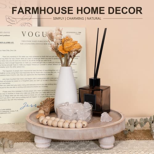 EOSAHR Wood Display Riser: Pedestal Stand for Kitchen Decor, Natural Wood - color: Natural