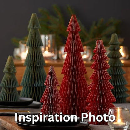 Your Heart's Content Set of 3 Red Honeycomb Paper Trees (Large Set 3 Red) - color: Large Set 3 Red