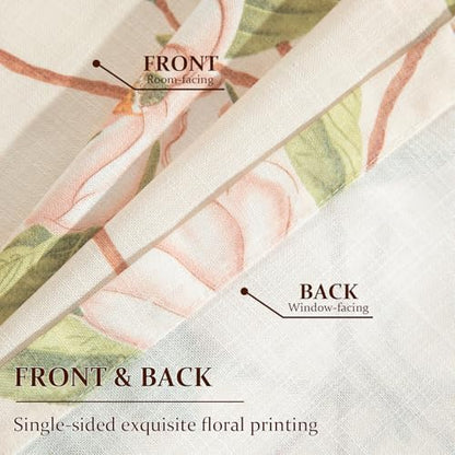 Leeva Linen Look Floral Window Valance, Rod Pocket, 52 x 18, 1 Panel - color: C1, size: 52"W x 18"L (Pack of 1)