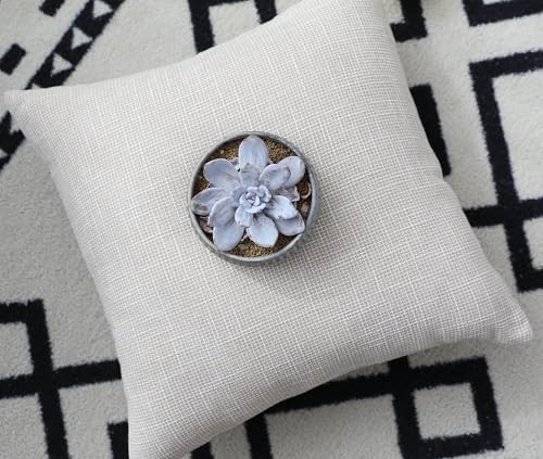 Kevin Textile Simple Linen Pillow Covers Nordic Stars Soft Cushion Case with Hidden Zipper, 2 Pc, 16"x16", Light Beige - color: Light Beige, size: 16" x 16" (Pack of 2)