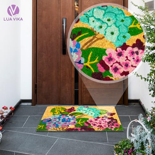 Coir Door Mats Outdoor and Indoor, Garden, 16 x 27,5 in - color: Garden