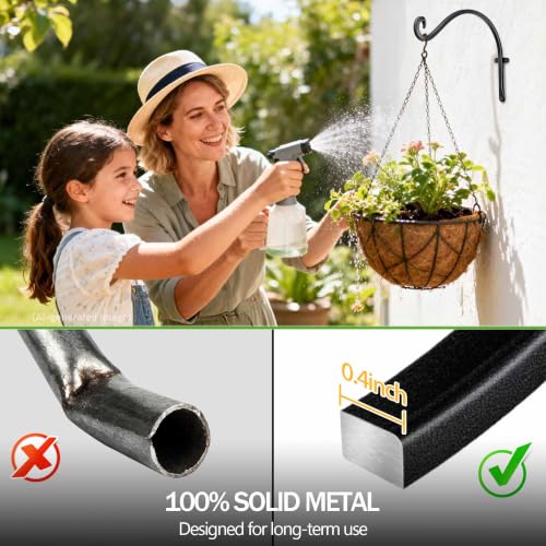 Hanging Plant Brackets Outdoor: 12-Inch 50lbs Bird Feeder Hangers 4 Pack - size: 2B-12“4PCs