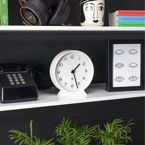 NEWGATE® M Mantel 에코 책상 시계 | 모던 라운드 디자인 | 화이트 - color: 화이트.