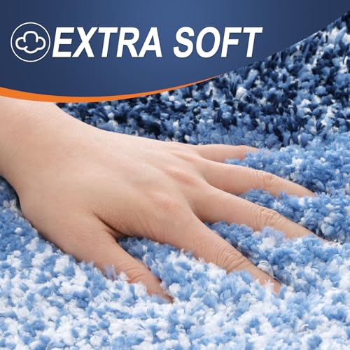 OLANLY Luxury Toilet Rugs U-Shaped 24x20, Soft Absorbent Microfiber Mat - color: Navy, size: 24" X 20" Contour Rug
