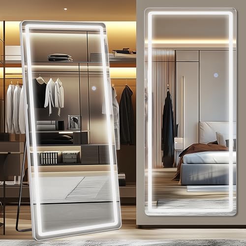 Antok 71"x32" LED Full Length Mirror, Lighted Floor Mirror, Rect - size: 71"L x 32"W, style: Rect Style