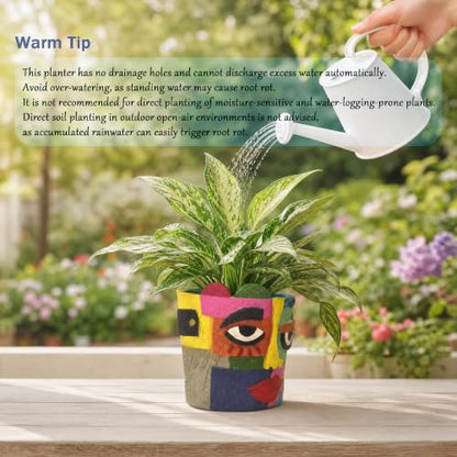 Abstract Face Planter Pot, Plant Pot for Indoor and Outdoor Plants - color: 4