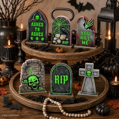 Halloween Tombstone Decor, Halloween Table Decorations Indoor for Home - style: RIP