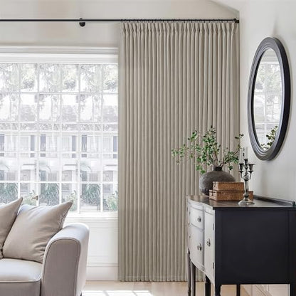 Burlywood Birch Pinch Pleated Linen Semi Sheer Curtains 86 Inches Long - color: Burlywood Birch, size: 40"W x 86"L (Pack of 2)