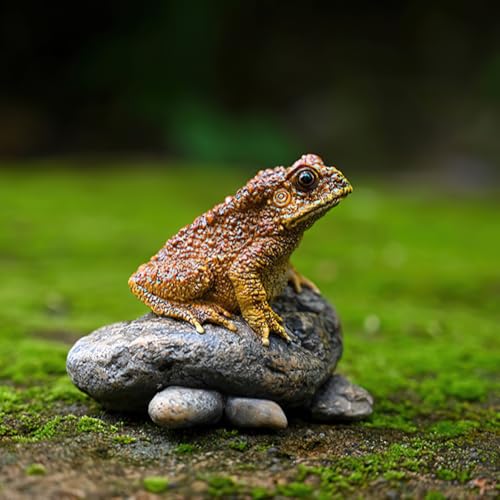 Lifelike Resin Toad Figurine - Hand-Sized 3.5"x2.2"x2.8" Frog Garden Decor, Weatherproof Outdoor Statue for Patio & Yard