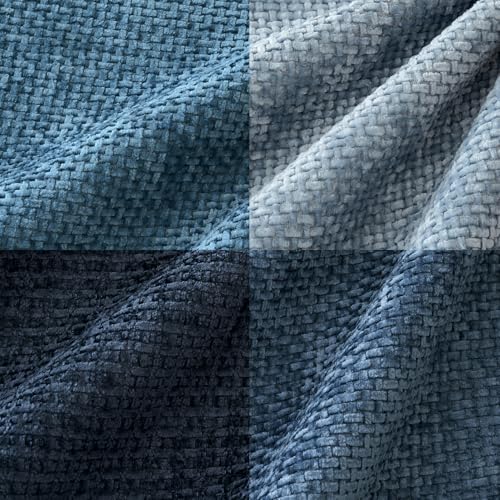 MIULEE Soft Decorative Chenille Pillow Covers Blue Series 18x18 Pack of 4 - color: Neutral Blue, size: 18" x 18" (Pack of 4)