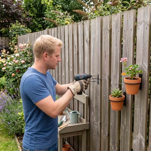 Hanging Wall Planters Set of 6, Terracotta Pots with Metal Rings