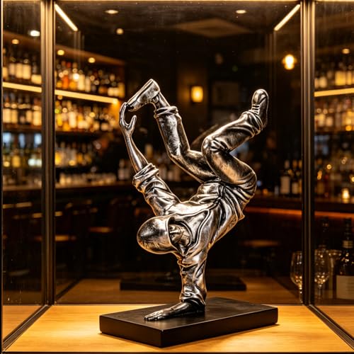 Resin Street Dance Figurine Silver Dancing Man