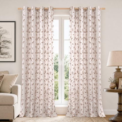 BGment Mocha Linen Curtains for Living Room 90 inches Long - 2 Panels - color: Mocha, size: 52"W x 90"L (Pack of 2)