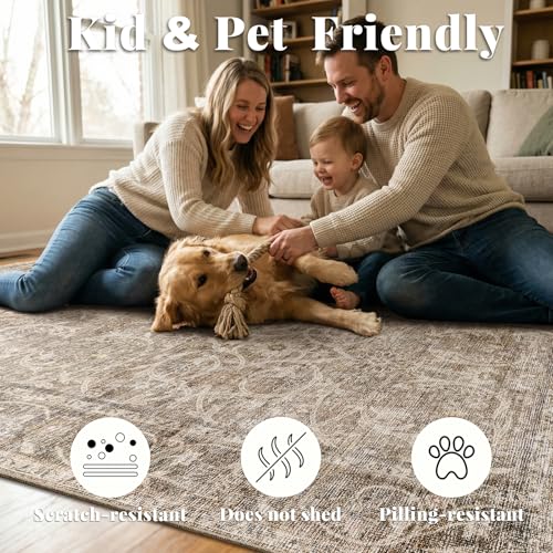 Machine Washable Hallway Runner Rug: 2'x6' Kitchen Rugs - color: Brown/Camel/Multi, size: 2' x 6' (Rectangular)