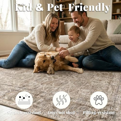 Machine Washable Hallway Runner Rug: 2'x6' Kitchen Rugs - color: Brown/Camel/Multi, size: 2' x 6' (Rectangular)