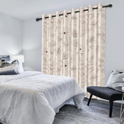 Floral Blackout Curtains for Bedroom 84 Inches Long - color: Botanical-b