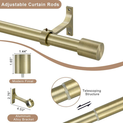 Single Curtain Rods 48-84 Inch, Antique Bronze, Metal, Wall Mounted - color: Antique Bronze, size: 48-84"