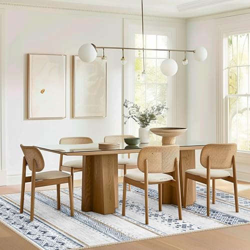 3x5 Washable Area Rugs for Living Room Boho Bathroom Rug Blue/Brown - color: Blue/Brown, size: 3' x 5' (Rectangular)