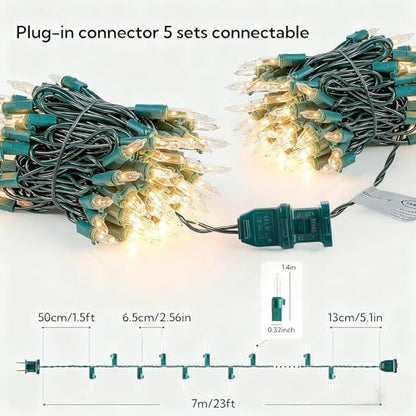 Warm White Christmas Mini Lights, 23FT 100 Count with Green Wire - color: Warm White,Green Wire