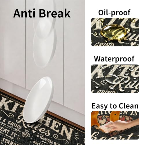 Kitchen Rugs for Floor 2 Pcs Memory Foam Padded Anti Fatigue Kitchen Mat - color: I Love My