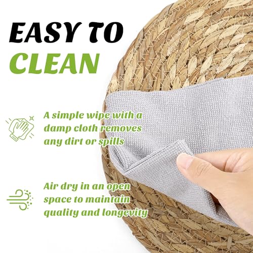 Kochorie 6 Pcs Round Woven Placemats 12 Inch Rattan Table Charger Plates - size: 12 Inch