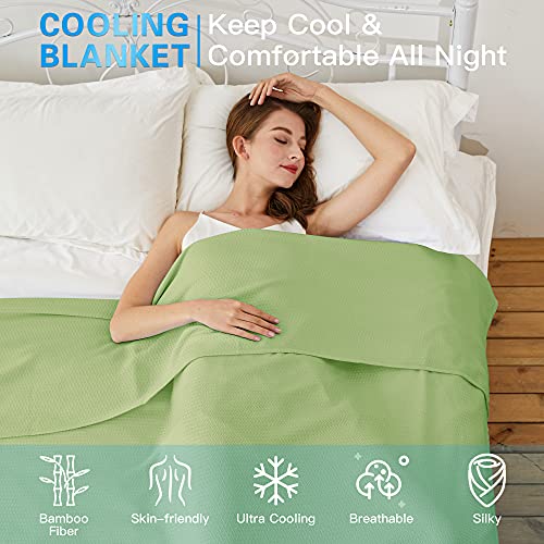 AmyHomie Cooling Blanket Queen Size 90"x90", 100% Rayon Derived from Bamboo - color: Green, size: Queen (90"x90")
