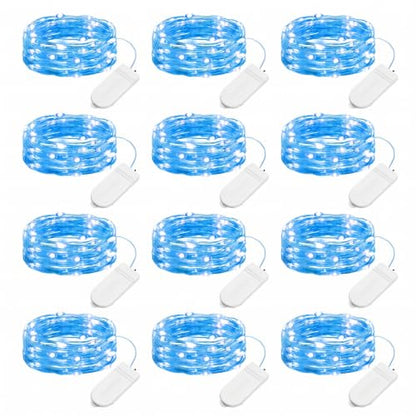 Brightown 12 Pack Christmas Blue Fairy Lights Battery Operated - color: Blue, size: 12 PC