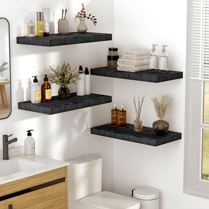 Vivelove 10 in Deep Floating Shelves 16” Set of 2, Black - color: Black, size: 15.7”wx10.2”dx1.5”h