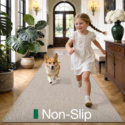 LUMI Ultra Thin Runner Rug for Hallway 2'4"x8', Entryway Rug, Beige - color: Beige, size: 2'4" x 8' (28"x96")
