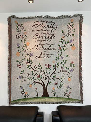God Grant Me The Serenity Prayer Chenille Tapestry Throw Blanket - color: The Serenity Prayer