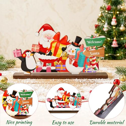 6pcs Christmas Wooden Tabletop Ornaments for Christmas Party Decorations