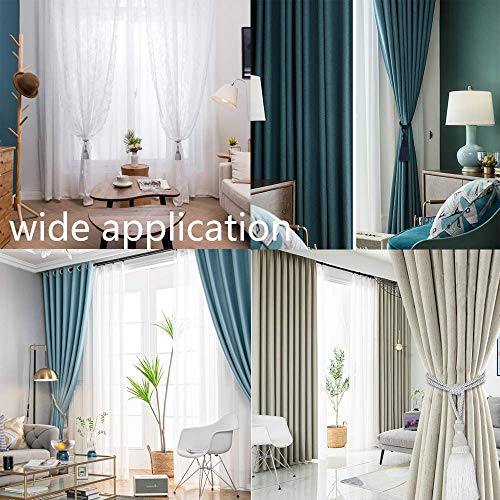 BEL AVENIR 4 Pack Curtain Tiebacks Tassel Drapery Tie-Backs Rope Holdbacks - color: Mix Beige, size: 4 Pack