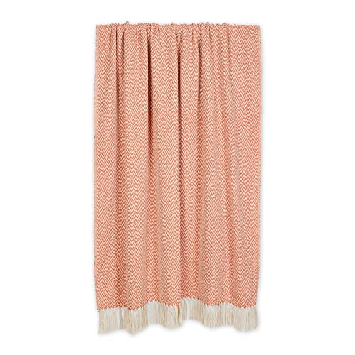 DII Diamond Throw Collection Cotton Woven, 50x60, Spice - color: Spice, size: 50x60"